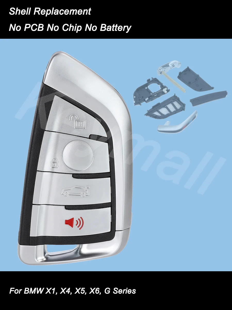 Сменный чехол KEYECU с 4 кнопками для BMW G20 G30 G32 G11 G15 G29 X1 X4 X5 X6 2014-2019 
Сменный чехол KEYECU с 4 кнопками для BMW G20 G30 G32 G11 G15 G29 X1 X4 X5 X6 2014-2019