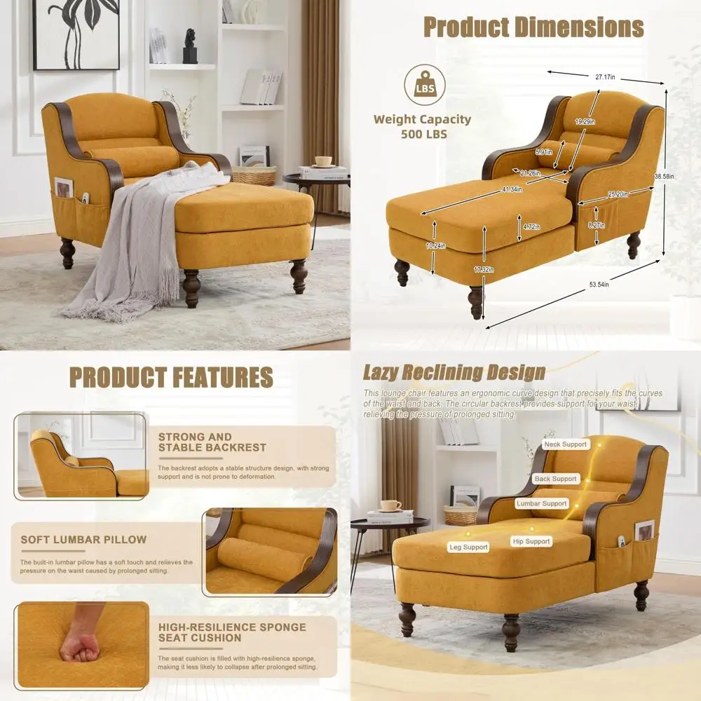 Современное кресло-шезлонг с тканевой обивкой — большой домашний диван с деревянными подлокотниками для чтения и отдыха
Современное кресло-шезлонг с тканевой обивкой — большой домашний диван с деревянными подлокотниками для чтения и отдыха