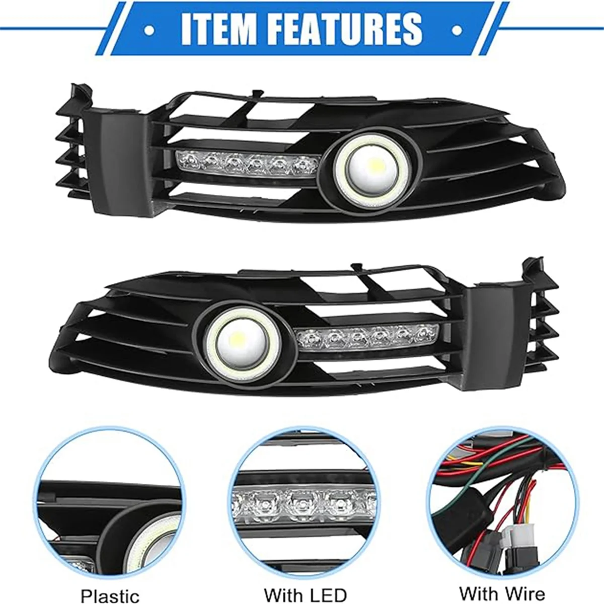 HIGH-Front Bumper Grille Fog Light Kit for Volkswagen Passat 1.8L 2003-2005 3B0853665L-B41
HIGH-Front Bumper Grille Fog Light Kit for Volkswagen Passat 1.8L 2003-2005 3B0853665L-B41
