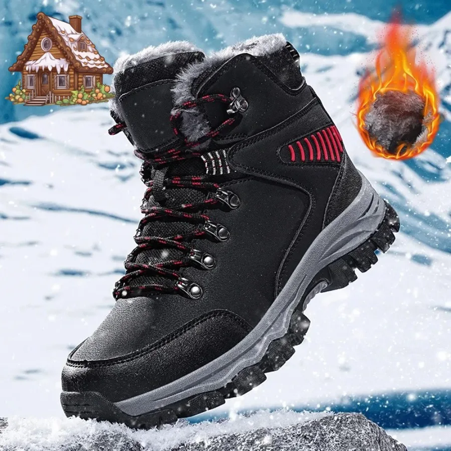 Mens Winter Snow Boots Durable Slip-resistant Windproof High-Top Sneakers Warm Comfortable Casual Shoes for Outdoor Activities
Mens Winter Snow Boots Durable Slip-resistant Windproof High-Top Sneakers Warm Comfortable Casual Shoes for Outdoor Activities