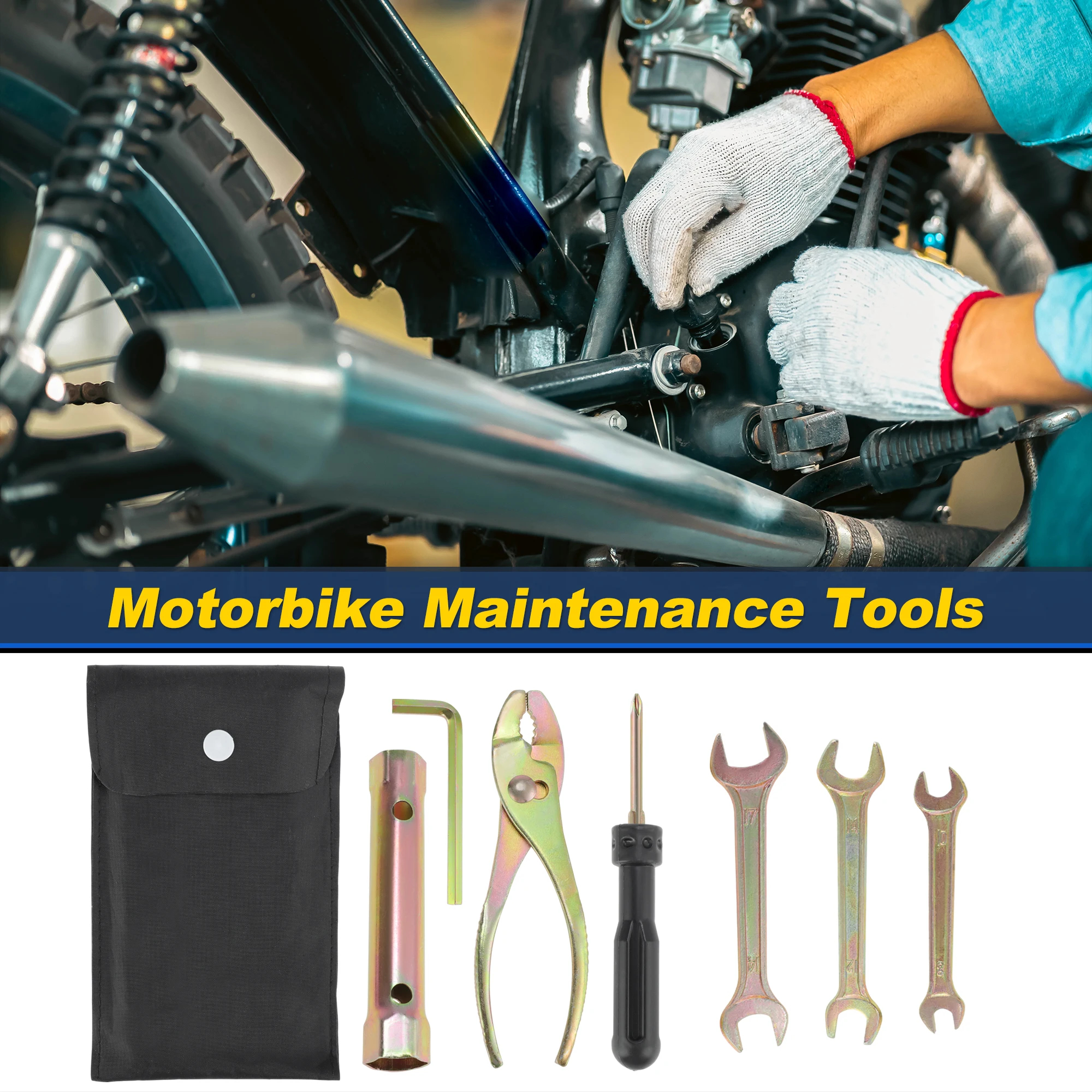 UXCELL 8PCS Motorcycle Repair Tool Kit, Spark Plug Socket Pliers Hexagonal Wrench M6 Double Ended Screwdriver Dual Head Wrench
UXCELL 8PCS Motorcycle Repair Tool Kit, Spark Plug Socket Pliers Hexagonal Wrench M6 Double Ended Screwdriver Dual Head Wrench
