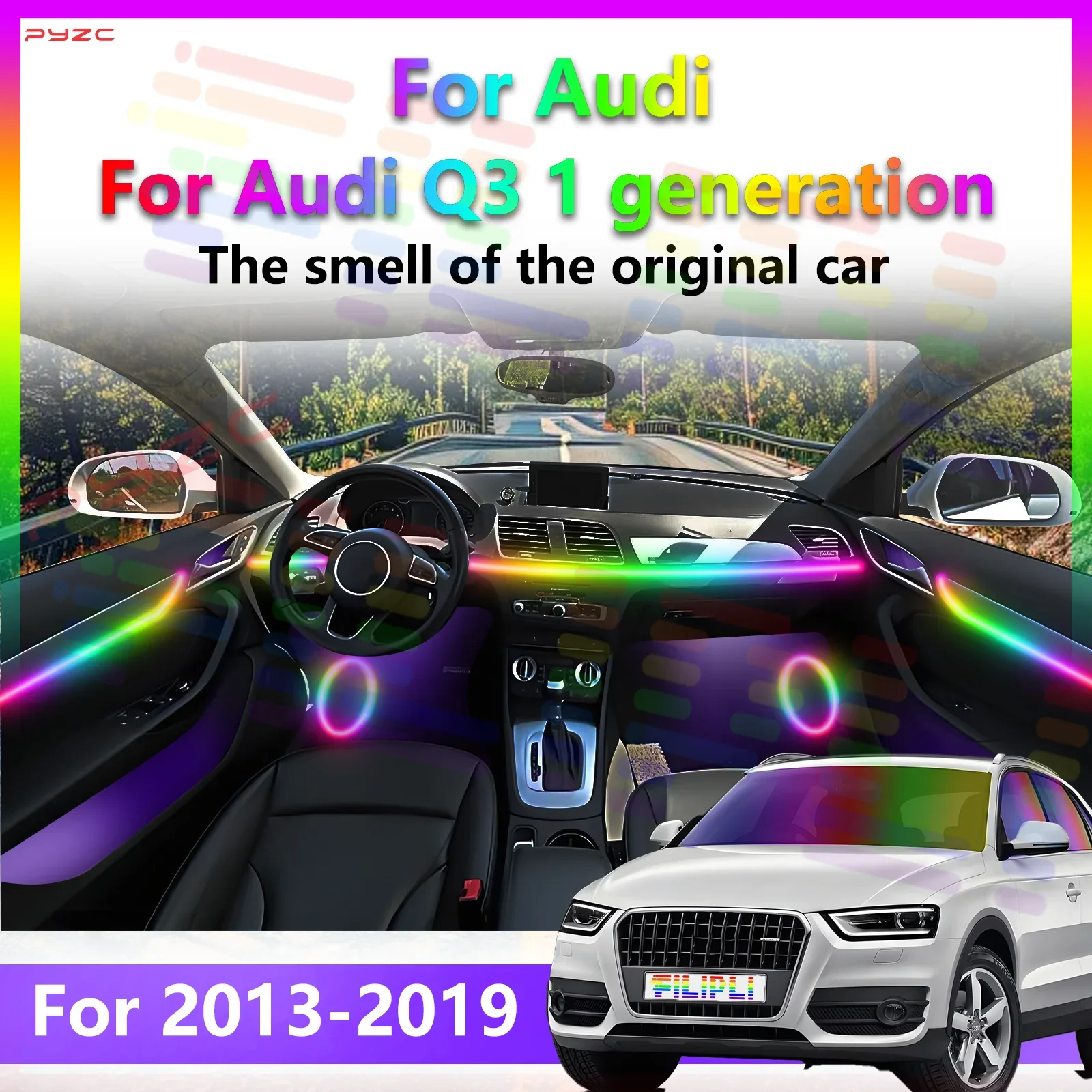 Для Audi Q3 1nd 2013-2019 салон автомобиля окружающий светодиодный атмосферный свет приветствия скрытая внутри акриловая полоса приложение 64 цвета RGB Symphony
Для Audi Q3 1nd 2013-2019 салон автомобиля окружающий светодиодный атмосферный свет приветствия скрытая внутри акриловая полоса приложение 64 цвета RGB Symphony