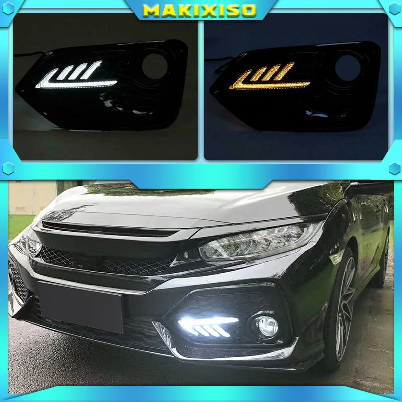 2PCS LED DRL fog lamp Driving lights Yellow Turn Signal Lamp For Honda CIVIC hatchback 2016 2017 2018 2019 Daytime Running Light
2PCS LED DRL fog lamp Driving lights Yellow Turn Signal Lamp For Honda CIVIC hatchback 2016 2017 2018 2019 Daytime Running Light