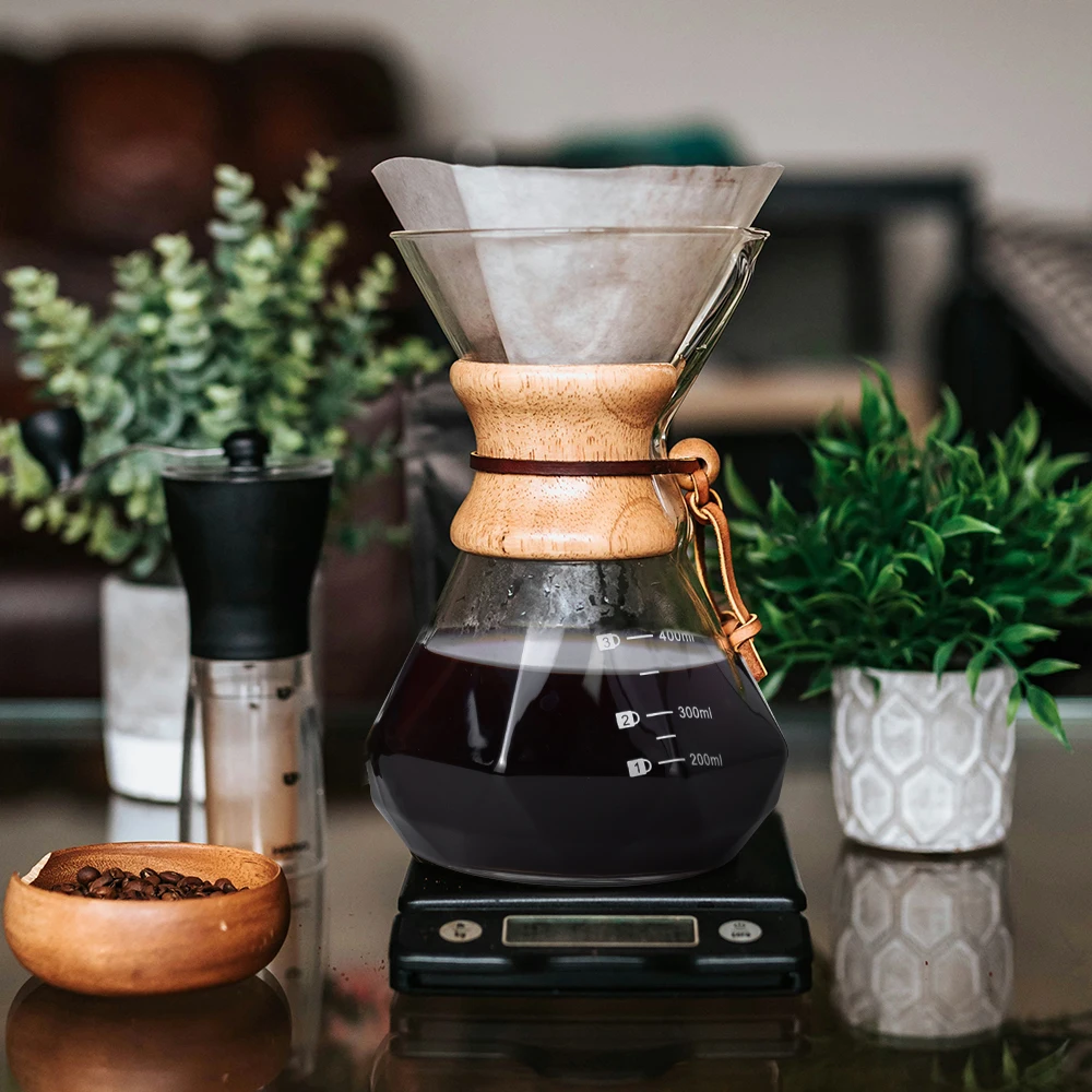 Glass Coffee Pot Drip Brewing Chemex Cafetera 400M/600ML Hand Brewed Coffee Filter Cup Pour Over Coffee Maker For Home Office
Glass Coffee Pot Drip Brewing Chemex Cafetera 400M/600ML Hand Brewed Coffee Filter Cup Pour Over Coffee Maker For Home Office