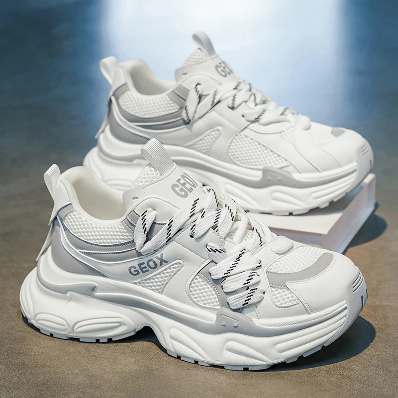 Men's Summer 2026 New Mesh Breathable Casual Thick Bottom Dad Sports White Running Shoes Fashionable All-Match Low Top Sneakers
Men's Summer 2026 New Mesh Breathable Casual Thick Bottom Dad Sports White Running Shoes Fashionable All-Match Low Top Sneakers