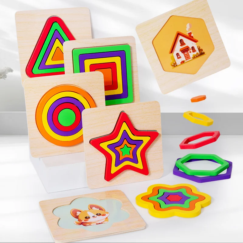 Деревянная 3D доска для познания цветов, геометрические головоломки, головоломка Монтессори, развивающая игрушка для малышей, обучение цветовой форме 
Деревянная 3D доска для познания цветов, геометрические головоломки, головоломка Монтессори, развивающая игрушка для малышей, обучение цветовой форме