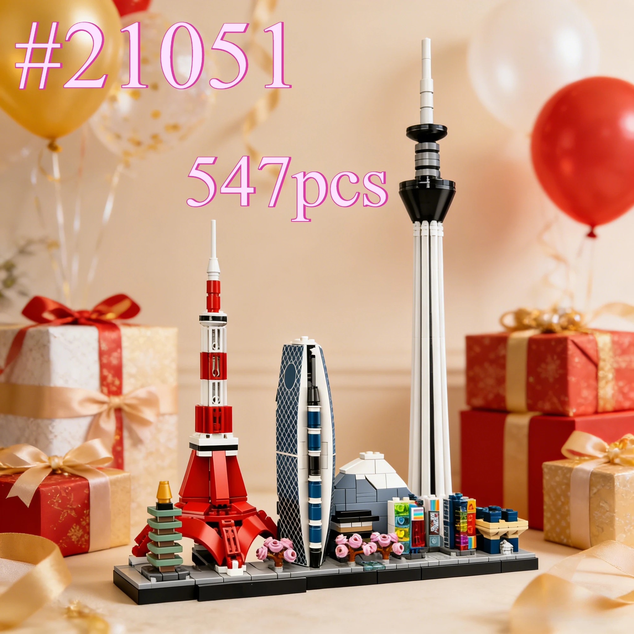 Наборы строительных блоков Tokyo Landmark Building Model 21051, подходящие для рождественских подарков, совместимые с частицами Legoed, 547 шт.
Наборы строительных блоков Tokyo Landmark Building Model 21051, подходящие для рождественских подарков, совместимые с частицами Legoed, 547 шт.