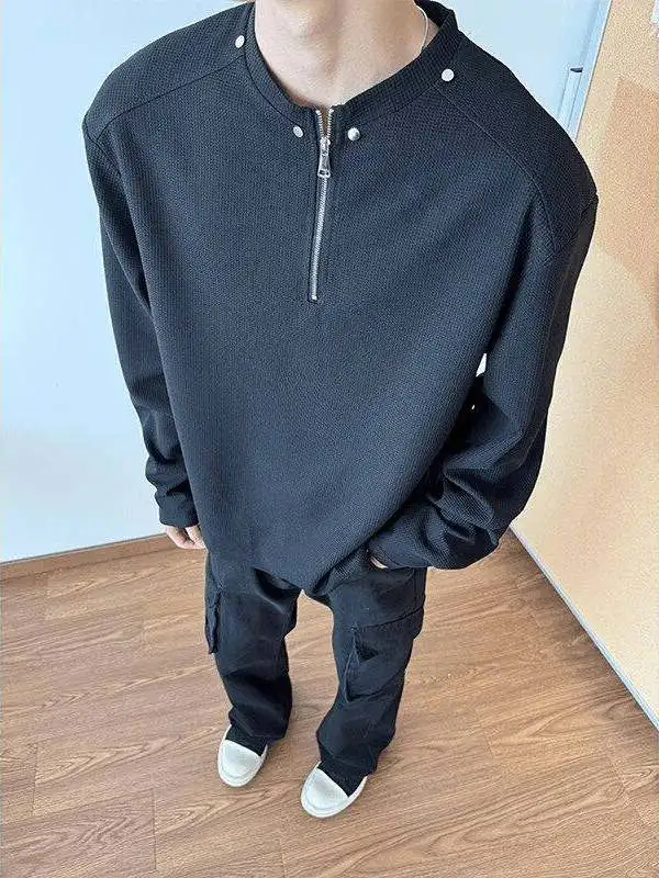 Faionable Heavy-Du Rivet Long Sve T-irt Men's Spring Summer American Sle f-Zip Collar Padded oulder Henry irt
Faionable Heavy-Du Rivet Long Sve T-irt Men's Spring Summer American Sle f-Zip Collar Padded oulder Henry irt