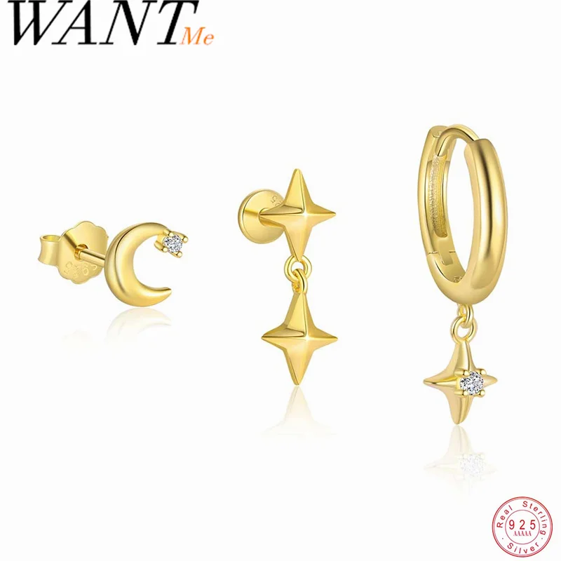 WANTME стерлингового серебра 925, модные блестящие серьги со звездами для женщин, романтическая петля для пирсинга Moon Huggies, DIY ювелирные аксессуары
WANTME стерлингового серебра 925, модные блестящие серьги со звездами для женщин, романтическая петля для пирсинга Moon Huggies, DIY ювелирные аксессуары