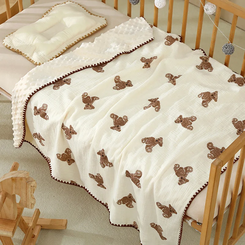 Newborn Bear Print Blanket Pure Cotton Double Gauze Blanket Baby Blanket Bath Towel Baby Blanket Baby Swaddle 100X100CM
Newborn Bear Print Blanket Pure Cotton Double Gauze Blanket Baby Blanket Bath Towel Baby Blanket Baby Swaddle 100X100CM
