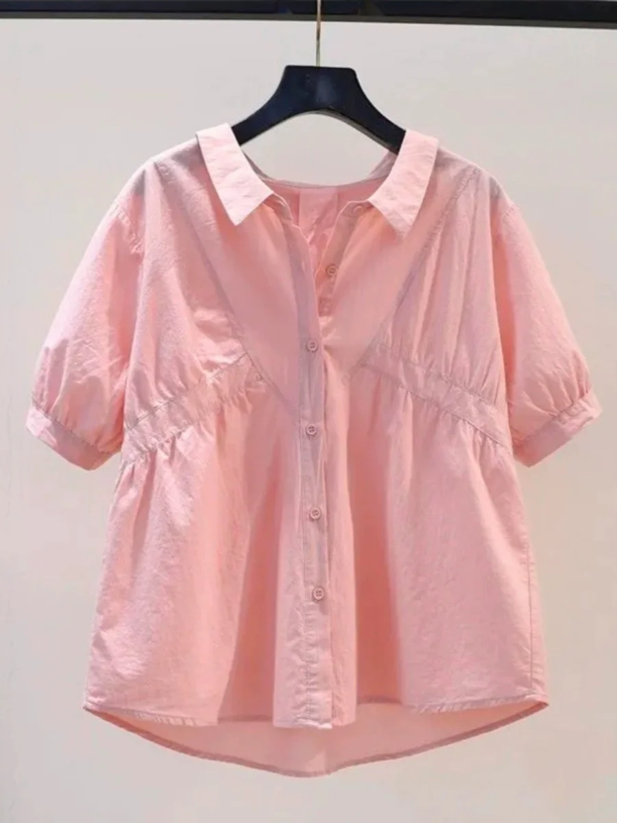 Pure Cotton Bubble Sleeve Short Sleeve Shirt for Women Casual Style Loose Fit Collar Traditional Button Craft Summer New...
Pure Cotton Bubble Sleeve Short Sleeve Shirt for Women Casual Style Loose Fit Collar Traditional Button Craft Summer New...