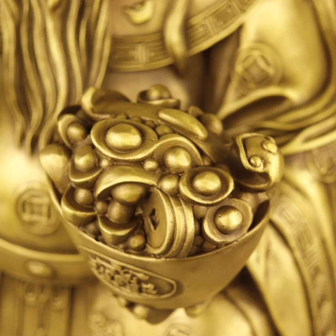 19"Old Nepalese temples Old Brass Yuanbao coins Ruyi God of Wealth immortal Cornucopia Amass wealth Ornaments Town house
19"Old Nepalese temples Old Brass Yuanbao coins Ruyi God of Wealth immortal Cornucopia Amass wealth Ornaments Town house