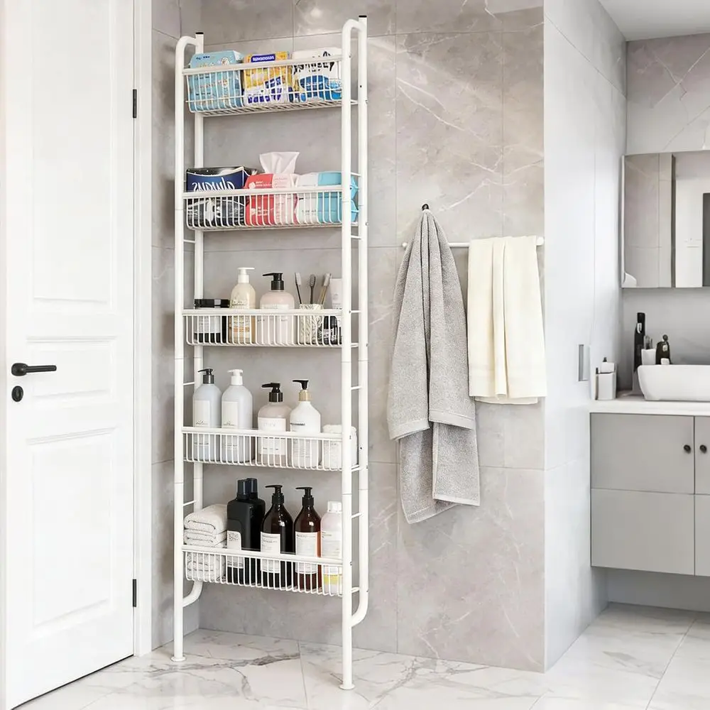 5 Tiers Narrow Wall Shel, Space-Saving Behind Door Storage, Slim Metal Shel for Kitchen Bathroom Living Room
5 Tiers Narrow Wall Shel, Space-Saving Behind Door Storage, Slim Metal Shel for Kitchen Bathroom Living Room
