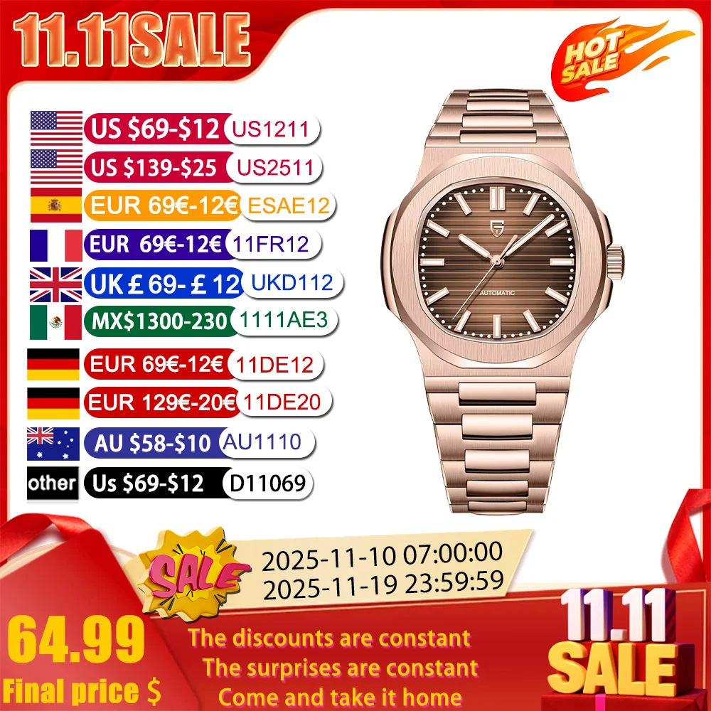 2025 Pagani Design Rose Gold Series Men's Automatic Watches Mechanical Watches Men's Top Luxury Fashion Sapphire Stainless Steel
2025 Pagani Design Rose Gold Series Men's Automatic Watches Mechanical Watches Men's Top Luxury Fashion Sapphire Stainless Steel