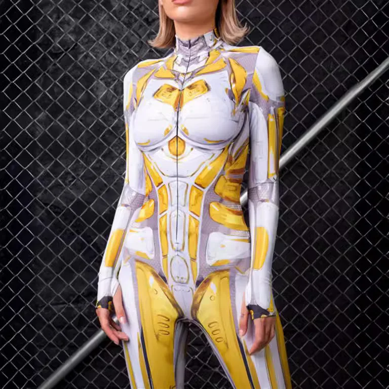Women Cosplay Skull Steampunk Costume Elastic Bodysuits Cyberpunk Mechanical Golden Armor Jumpsuit Halloween Party Rompers
Women Cosplay Skull Steampunk Costume Elastic Bodysuits Cyberpunk Mechanical Golden Armor Jumpsuit Halloween Party Rompers