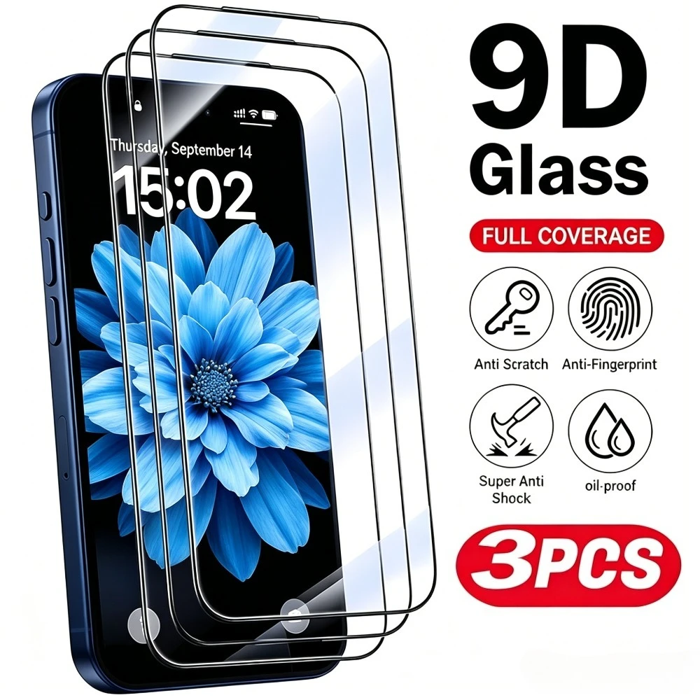 3Pcs Full Cover HD Tempered Glass for iPhone17/16/15/14/Pro Max/Air/17e/16e/Screen Protector for iPhone 13/12/11/Pro/15/14/Plus
3Pcs Full Cover HD Tempered Glass for iPhone17/16/15/14/Pro Max/Air/17e/16e/Screen Protector for iPhone 13/12/11/Pro/15/14/Plus