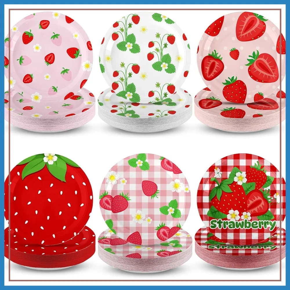 60 Pcs Strawberry Paper Plates 7 Inch Disposable Dinner Plates for Summer Party
60 Pcs Strawberry Paper Plates 7 Inch Disposable Dinner Plates for Summer Party