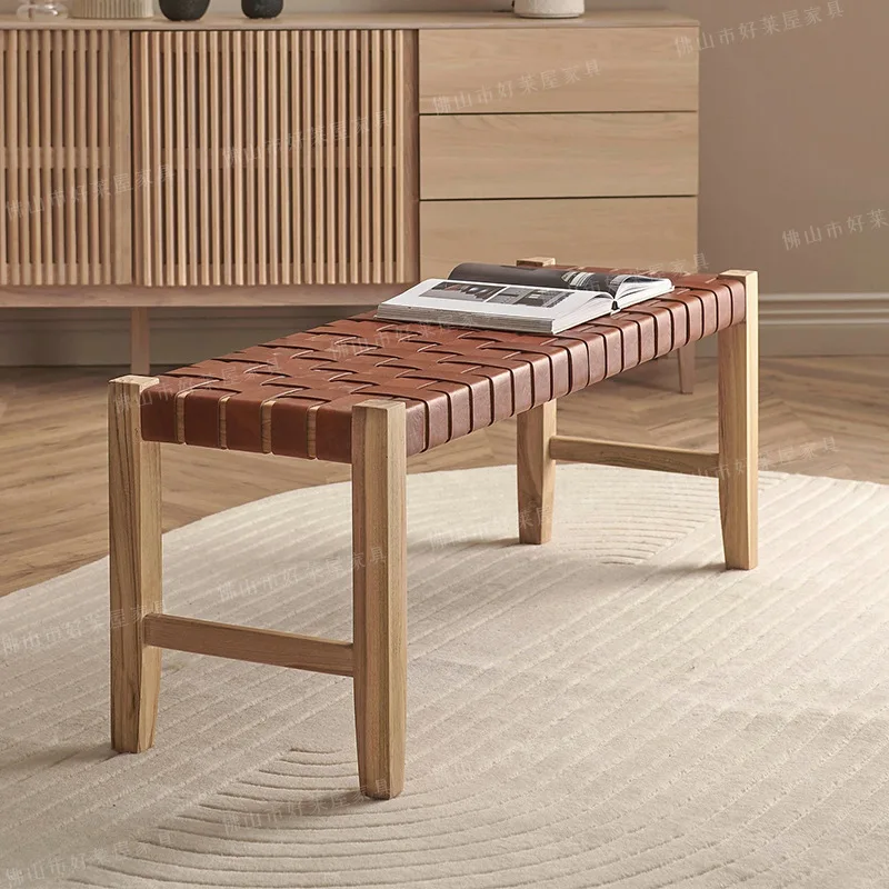 Solid wood saddle leather bench simple casual shoe changing bench Nordic wooden bench bedside stool
Solid wood saddle leather bench simple casual shoe changing bench Nordic wooden bench bedside stool