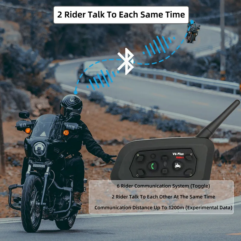 V6Plus Motorcycle Helmet Bluetooth Headset IP65 Waterproof 2 Intercom Modes Noise Reduction Type-C Multi-group Chat MP3 1500m
V6Plus Motorcycle Helmet Bluetooth Headset IP65 Waterproof 2 Intercom Modes Noise Reduction Type-C Multi-group Chat MP3 1500m