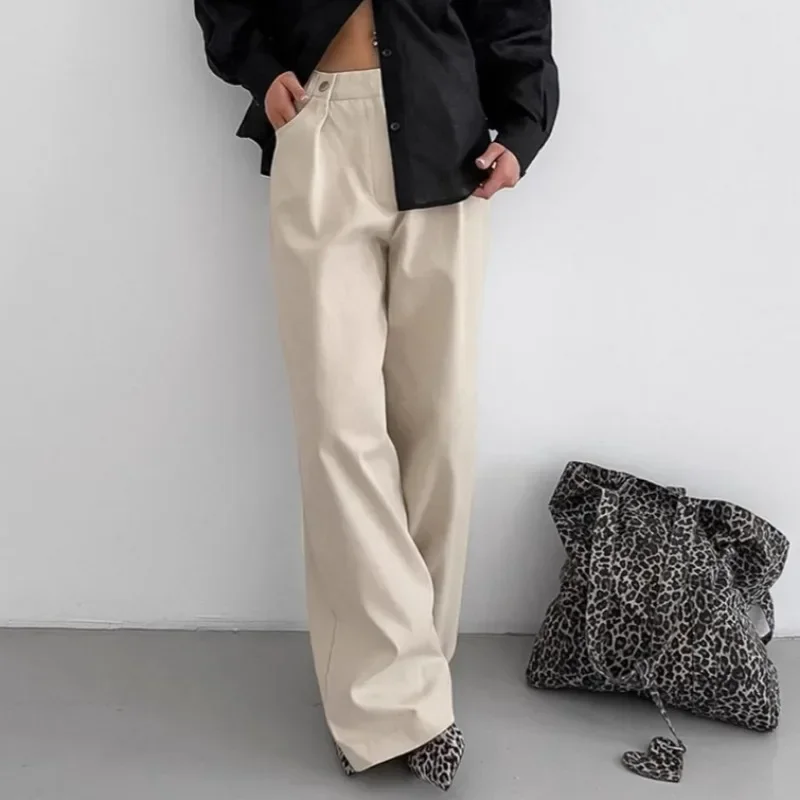 Women's Pants Fall Khaki High Waisted Casual Pants Loose Patchwork Pocket Button Pants Office Streetwear Female Outfits
Women's Pants Fall Khaki High Waisted Casual Pants Loose Patchwork Pocket Button Pants Office Streetwear Female Outfits