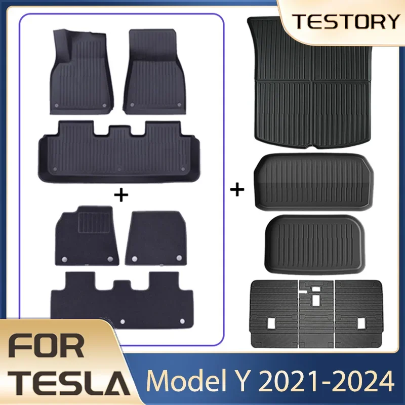 Аксессуары для Tesla Model Y 2024, напольный коврик с противоскользящими подушечками, водонепроницаемый коврик в багажник из ТПЭ для Tesla Model Y 2021-2024
Аксессуары для Tesla Model Y 2024, напольный коврик с противоскользящими подушечками, водонепроницаемый коврик в багажник из ТПЭ для Tesla Model Y 2021-2024