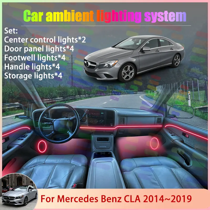 For Mercedes Benz CLA MK1 1th C117 X117 2014~2019 2/18 in 1 Car Atmosphere Light Lamp RGB Shade Ensemble Streamer Atmosphere Set
For Mercedes Benz CLA MK1 1th C117 X117 2014~2019 2/18 in 1 Car Atmosphere Light Lamp RGB Shade Ensemble Streamer Atmosphere Set