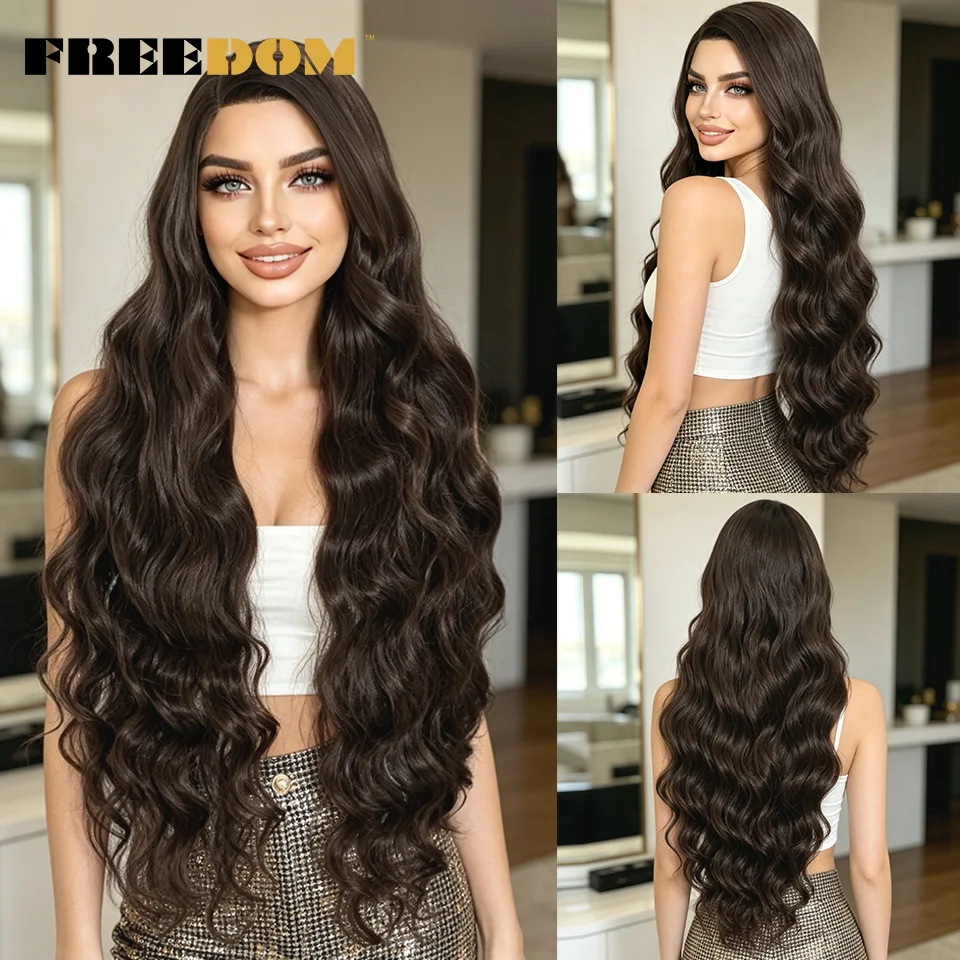 FREEDOM 36" Long Wavy Synthetic Lace Front Wigs For Women Body Wave Side Part Lace Wig Natural Ombre Brown Blonde Daily Use Wig
FREEDOM 36" Long Wavy Synthetic Lace Front Wigs For Women Body Wave Side Part Lace Wig Natural Ombre Brown Blonde Daily Use Wig