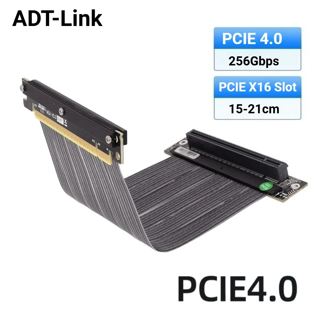 PCIe 4.0 x16 Riser Cable Reverse Vertical Video Card Gaming Flexible Cable Silver-plated Cable PCI-E Gen4.0 GPU ITX PC Connector
PCIe 4.0 x16 Riser Cable Reverse Vertical Video Card Gaming Flexible Cable Silver-plated Cable PCI-E Gen4.0 GPU ITX PC Connector