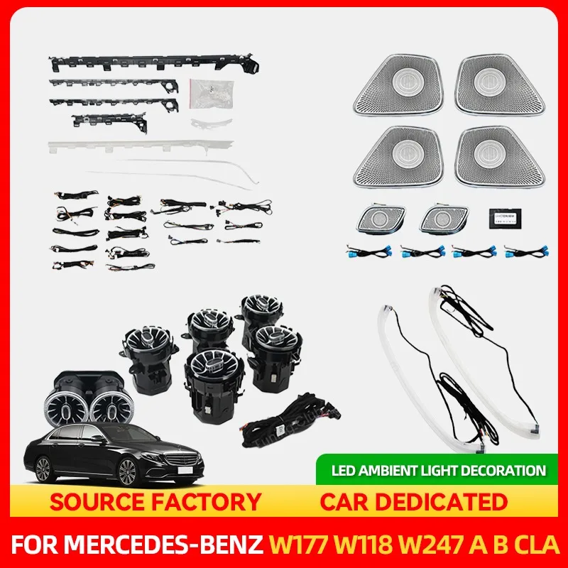 Внутренние наклейки 64 цвета, окружающее освещение для Mercedes Benz W177 W118 W247 A/B/CLA/GLA/GLB Class RGB, светодиодные вентиляционные отверстия, автомобильное сиденье
Внутренние наклейки 64 цвета, окружающее освещение для Mercedes Benz W177 W118 W247 A/B/CLA/GLA/GLB Class RGB, светодиодные вентиляционные отверстия, автомобильное сиденье