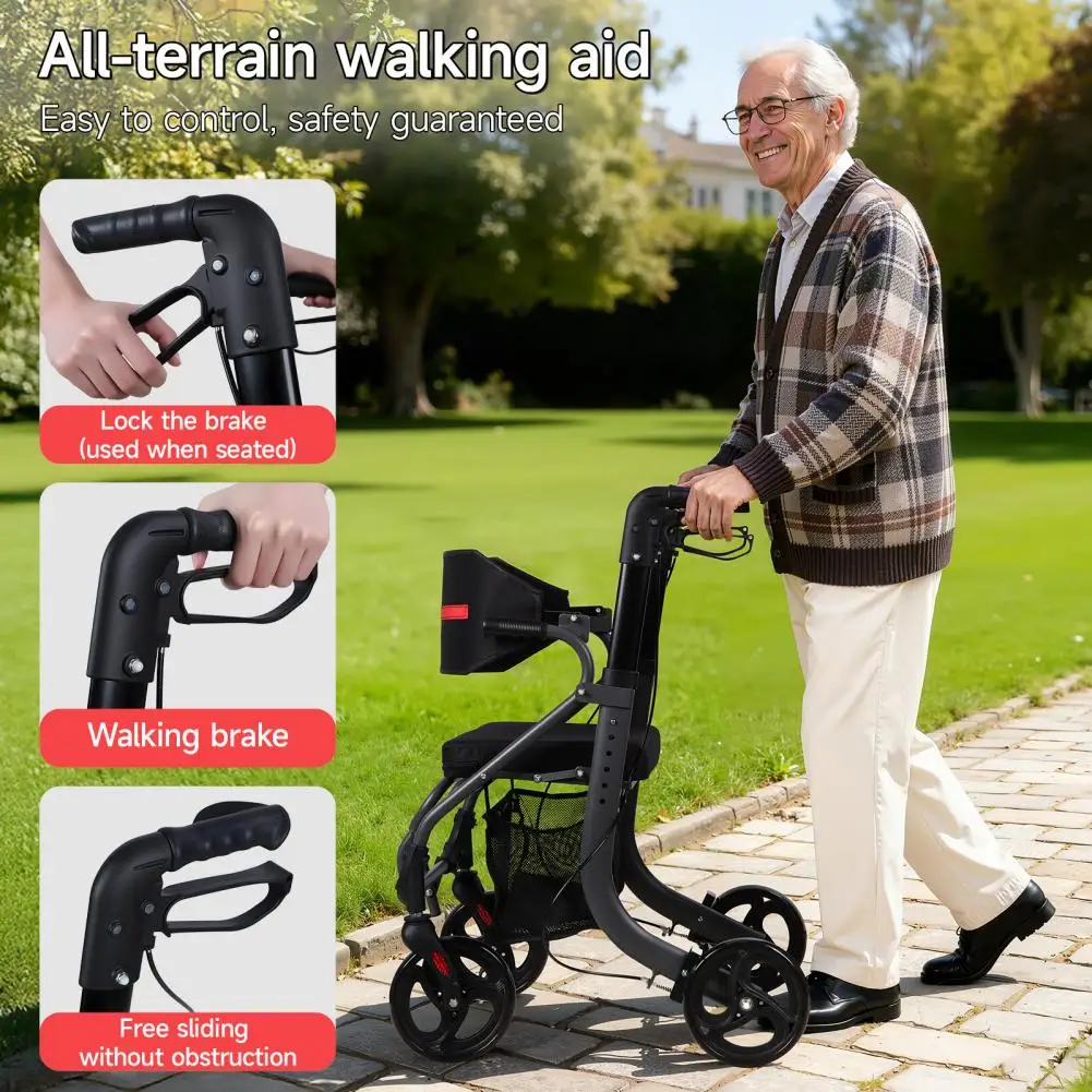 Big Rubber Wheels All Road Rollator Foldable Height Adjustable Rolling Walker with Seat Walker Lightweight Adult Walking Aid
Big Rubber Wheels All Road Rollator Foldable Height Adjustable Rolling Walker with Seat Walker Lightweight Adult Walking Aid