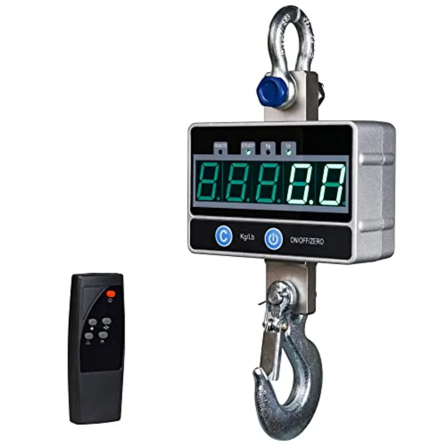 Industrial crane scale for heavy-duty lifting, steel construction, black color, 2000KG capacity with remote control and LED dis
Industrial crane scale for heavy-duty lifting, steel construction, black color, 2000KG capacity with remote control and LED dis