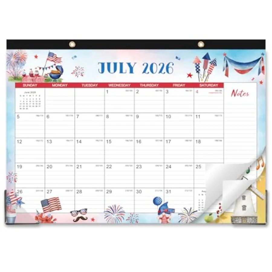 Desk Calendar 2026-2027 - 18 Monthly Large Desk/Wall Calendar, July 2026 - December 2027, 17" x 12", Thick Paper, Large Ruled B
Desk Calendar 2026-2027 - 18 Monthly Large Desk/Wall Calendar, July 2026 - December 2027, 17" x 12", Thick Paper, Large Ruled B