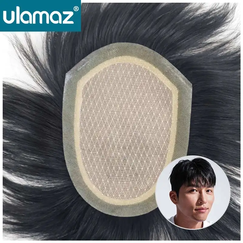 Wig Men Toupee Hand Made Silk Base Men's Wig Lace PU Male Hair Prosthesis Man Hair System With Hair Clips Asian Wigs Human Hair
Wig Men Toupee Hand Made Silk Base Men's Wig Lace PU Male Hair Prosthesis Man Hair System With Hair Clips Asian Wigs Human Hair