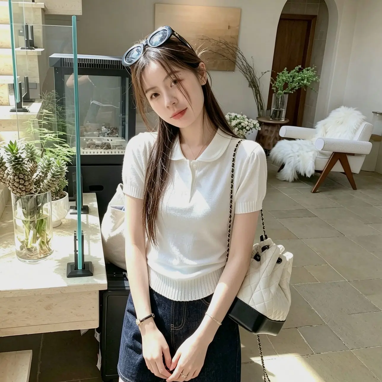 Pure Cotton Bubble Short Sleeve Doll Collar Top Women's Summer Slimming Short Design Sense Waist Inward Cotton T-Shirt
Pure Cotton Bubble Short Sleeve Doll Collar Top Women's Summer Slimming Short Design Sense Waist Inward Cotton T-Shirt