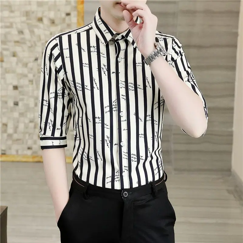 Summer Men's Fashion Short Sleeve Shirt Casual Business Stripe Slim Fit Wrinkle Free
Summer Men's Fashion Short Sleeve Shirt Casual Business Stripe Slim Fit Wrinkle Free