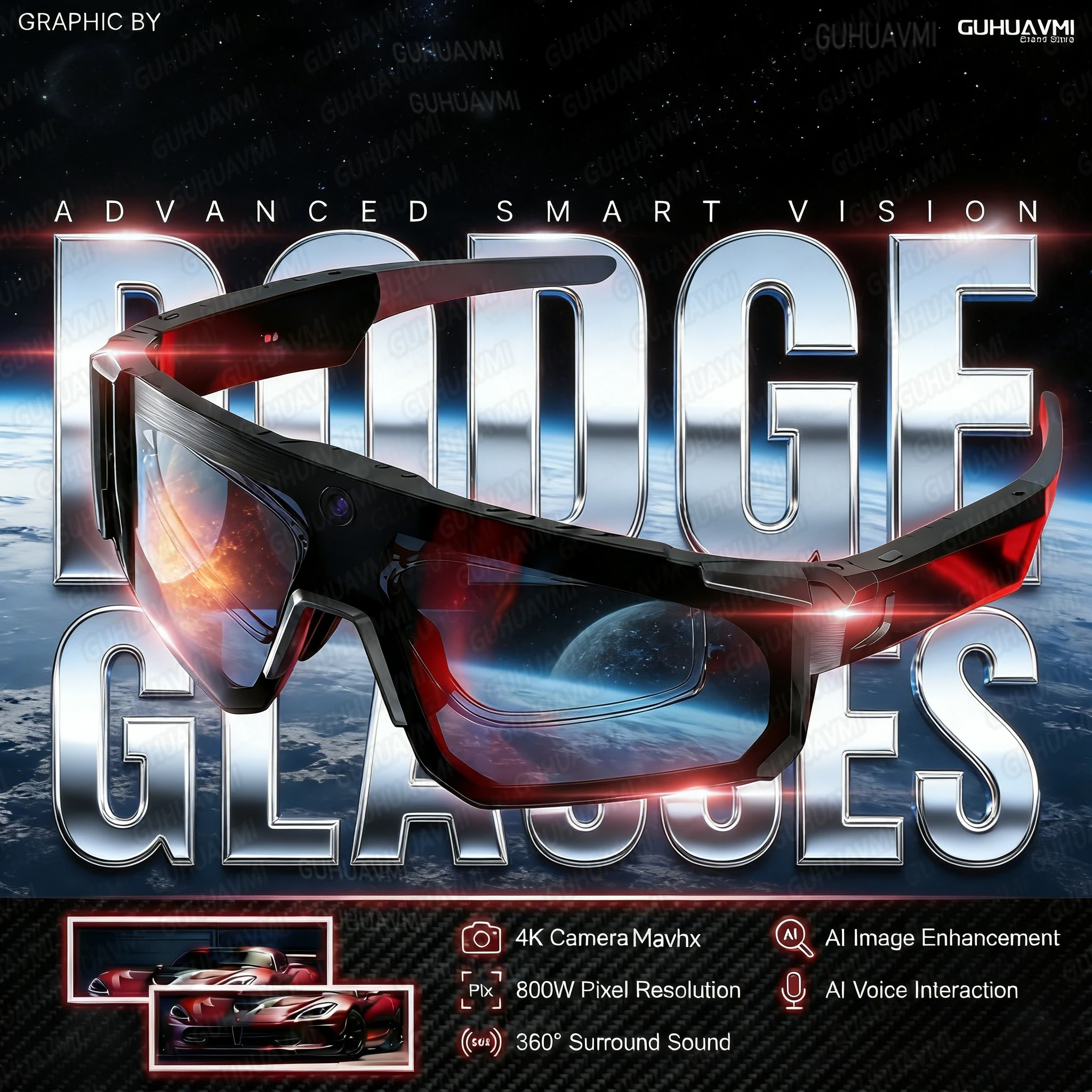 New V06 Smart Glasses Camera Sensor 1200P HD Video 32GB WiFi Bluetooth Audio Sunglasses Anti-Shake POV Cycling Driving Eyewear
New V06 Smart Glasses Camera Sensor 1200P HD Video 32GB WiFi Bluetooth Audio Sunglasses Anti-Shake POV Cycling Driving Eyewear