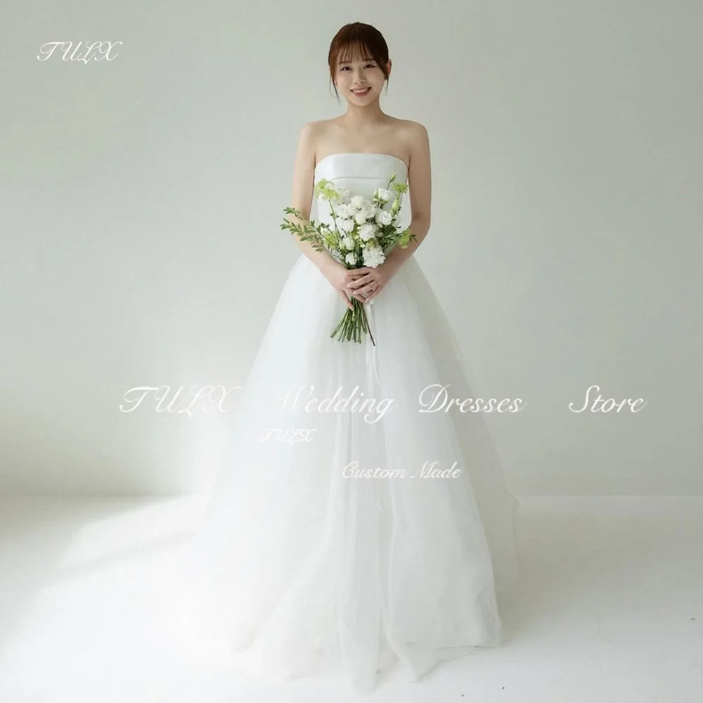 TULX Ivory Strapless Satin Corset Korea Wedding Dress Photo Shoot A line Tulle Bridal Gowns Floor Length 웨딩드레스 Customized 2025
TULX Ivory Strapless Satin Corset Korea Wedding Dress Photo Shoot A line Tulle Bridal Gowns Floor Length 웨딩드레스 Customized 2025