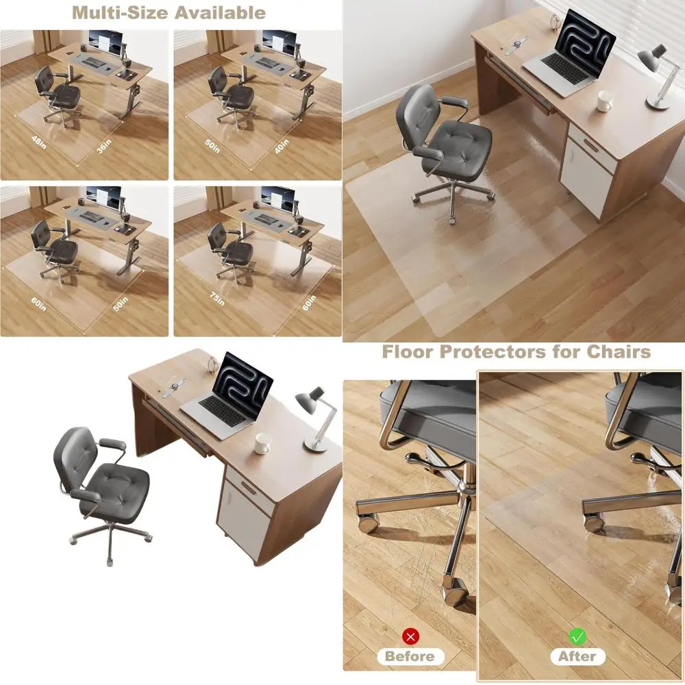60 x 75 Clear Hard Floor Chair Mat for Office, Protective Desk Floor Mat for Hardwood and Tile Floors
60 x 75 Clear Hard Floor Chair Mat for Office, Protective Desk Floor Mat for Hardwood and Tile Floors