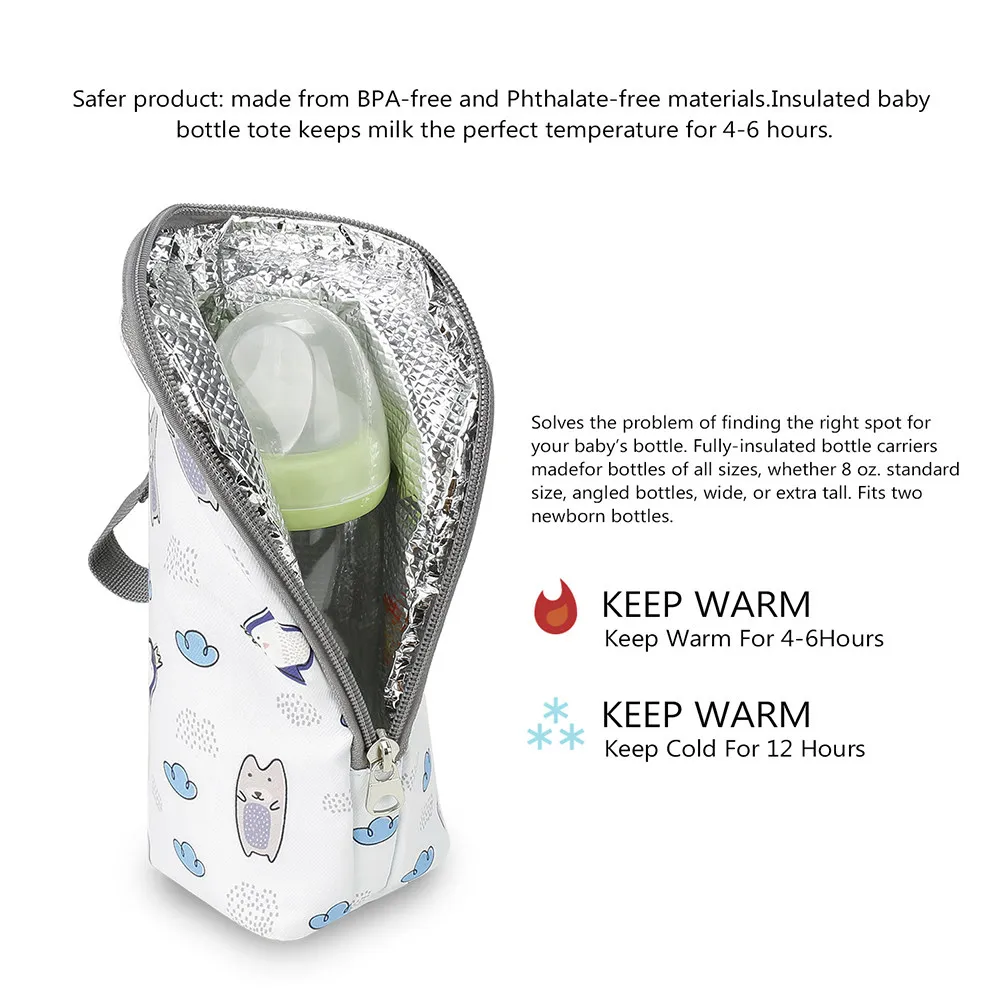 Milk Bottle Bag Insulated Thermal for Baby Stroller Gray Portable Feeding Bottles Travel Holder Durable Oxford Cloth
Milk Bottle Bag Insulated Thermal for Baby Stroller Gray Portable Feeding Bottles Travel Holder Durable Oxford Cloth