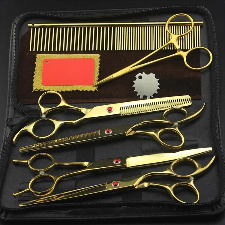High Performance Wholesale Gold Stainless Steel Pet Grooming Scissor Set
High Performance Wholesale Gold Stainless Steel Pet Grooming Scissor Set