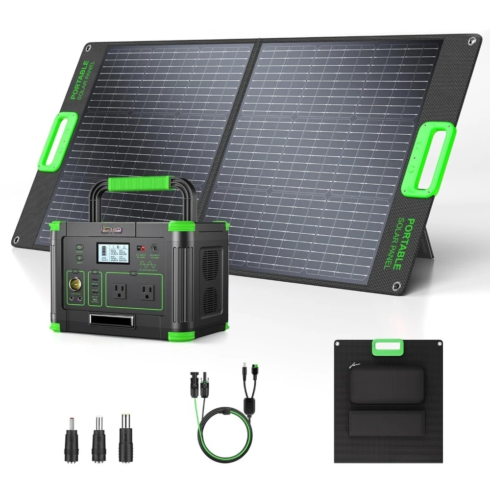 500W Portable Power Station with 100W Solar Panel, 519.48Wh Solar Generator Kit with 60W USB-C PD Output, 110V Pure, Customized
500W Portable Power Station with 100W Solar Panel, 519.48Wh Solar Generator Kit with 60W USB-C PD Output, 110V Pure, Customized