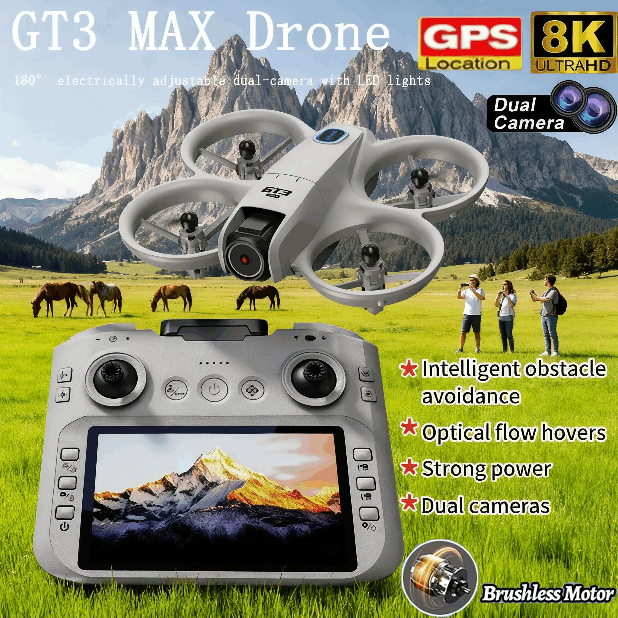 2025 GT3 Mini Drone 5G 8K GPS Aerial Photography Professional HD Camera Dynamic Light Brushless Remote FPV Quadcopter Toys Gifts
2025 GT3 Mini Drone 5G 8K GPS Aerial Photography Professional HD Camera Dynamic Light Brushless Remote FPV Quadcopter Toys Gifts