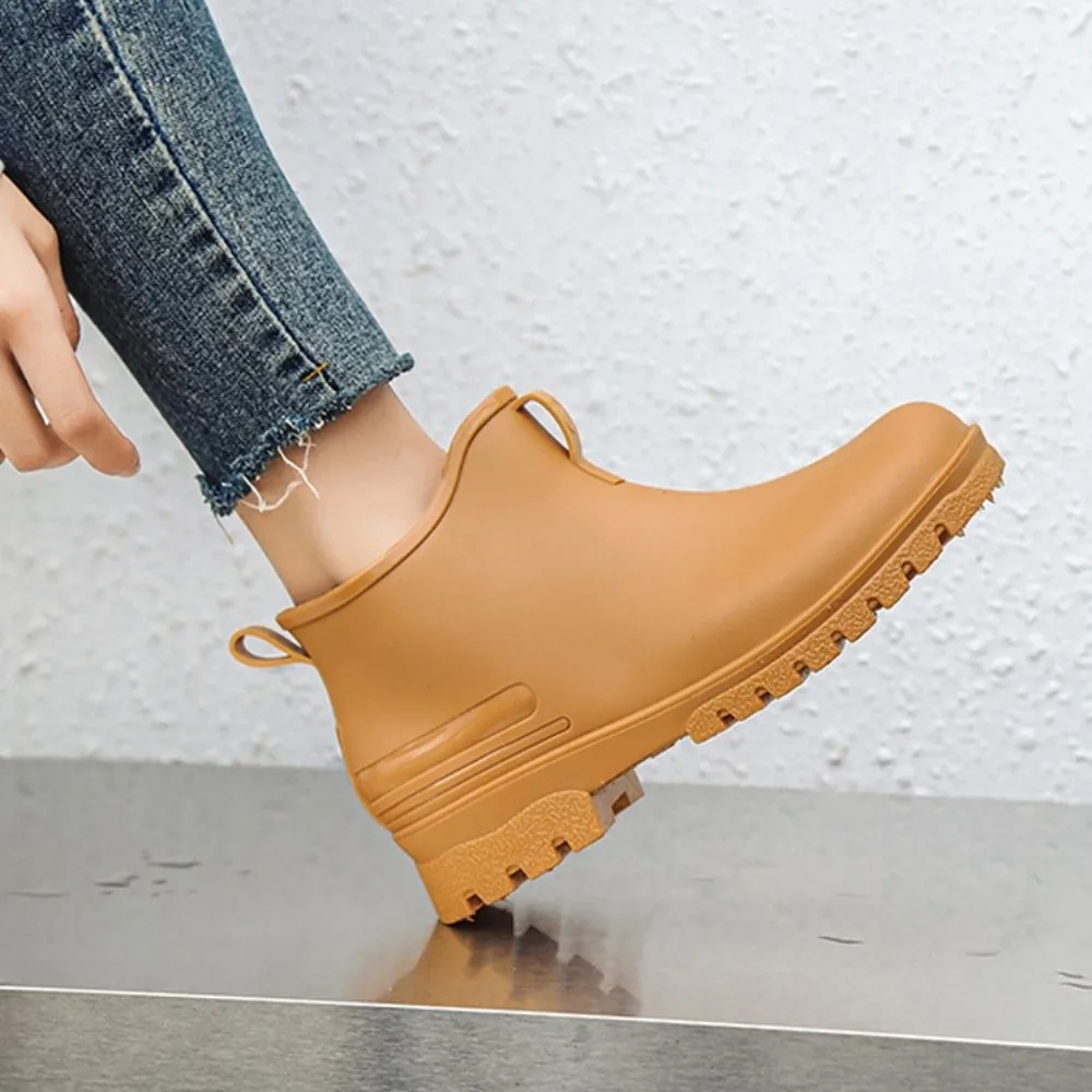 Short Tube Rain Boots Shoes Non-slip Wear-resistant Thickened Water Boots Brown Solid Color Platform Rubber Overshoes Men/Women
Short Tube Rain Boots Shoes Non-slip Wear-resistant Thickened Water Boots Brown Solid Color Platform Rubber Overshoes Men/Women