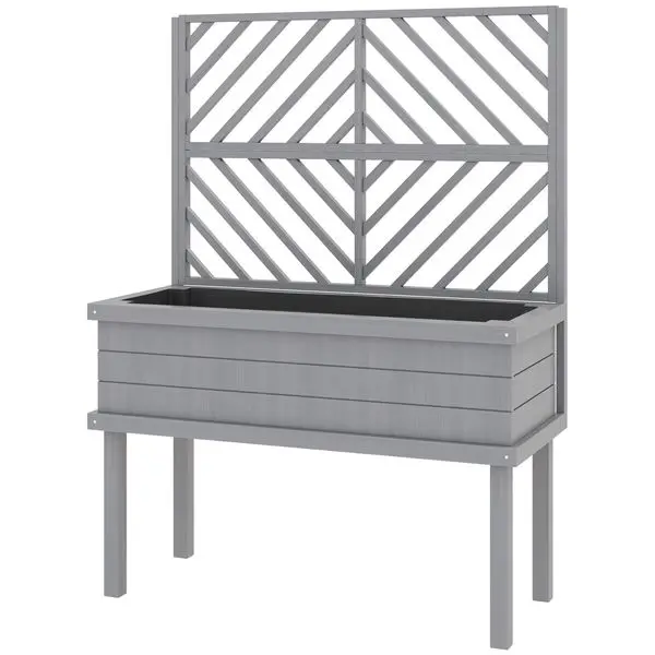 Outsunny Elevated Wood Planter with Trellis for Climbing Plants, Raised Garden Bed with Legs and Drainage Holes, Gray
Outsunny Elevated Wood Planter with Trellis for Climbing Plants, Raised Garden Bed with Legs and Drainage Holes, Gray