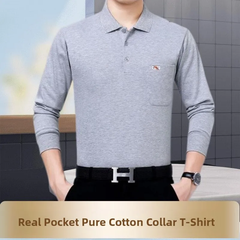 Long Sleeve Collared T-Shirt for Middle-Aged And Elderly Autumn Warm Base Layer Shirt Dad Spring Fall Outerwear Cotton Blend
Long Sleeve Collared T-Shirt for Middle-Aged And Elderly Autumn Warm Base Layer Shirt Dad Spring Fall Outerwear Cotton Blend