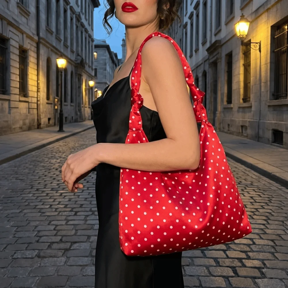 New Spacious Canvas Shoulder Bag Large Capacity Sweet Polka Dot Tote Bag Durable Convenient Bow Tie Handbag School
New Spacious Canvas Shoulder Bag Large Capacity Sweet Polka Dot Tote Bag Durable Convenient Bow Tie Handbag School