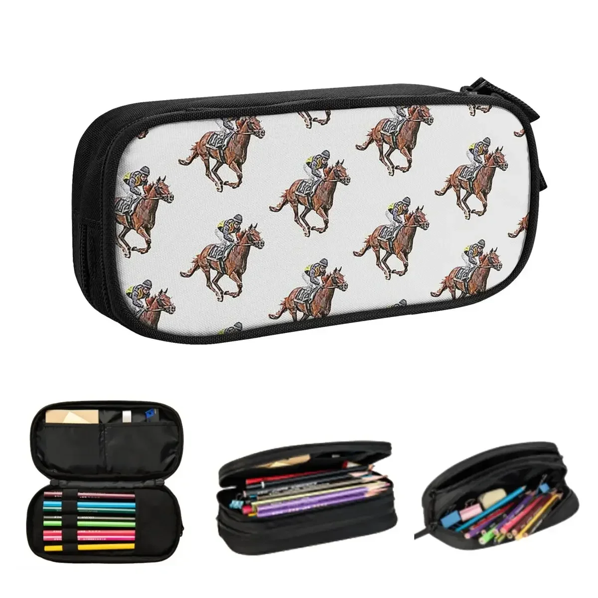 Horse Racing Pencil Cases Large Storage Pen Bags Pen Box Pencil Pouch For Boys Girls Students Stationery School Office
Horse Racing Pencil Cases Large Storage Pen Bags Pen Box Pencil Pouch For Boys Girls Students Stationery School Office