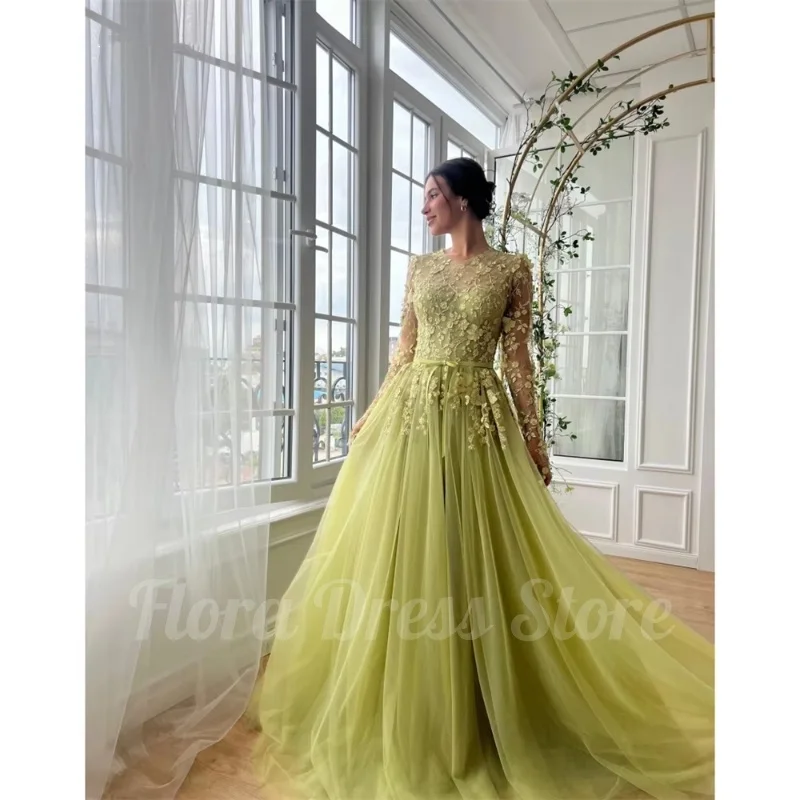 Flora Dress Customized Green A-Line Formal Evening Dresses Applique O-Neck Long Sleeves For Women Wedding Gowns Party Robes
Flora Dress Customized Green A-Line Formal Evening Dresses Applique O-Neck Long Sleeves For Women Wedding Gowns Party Robes