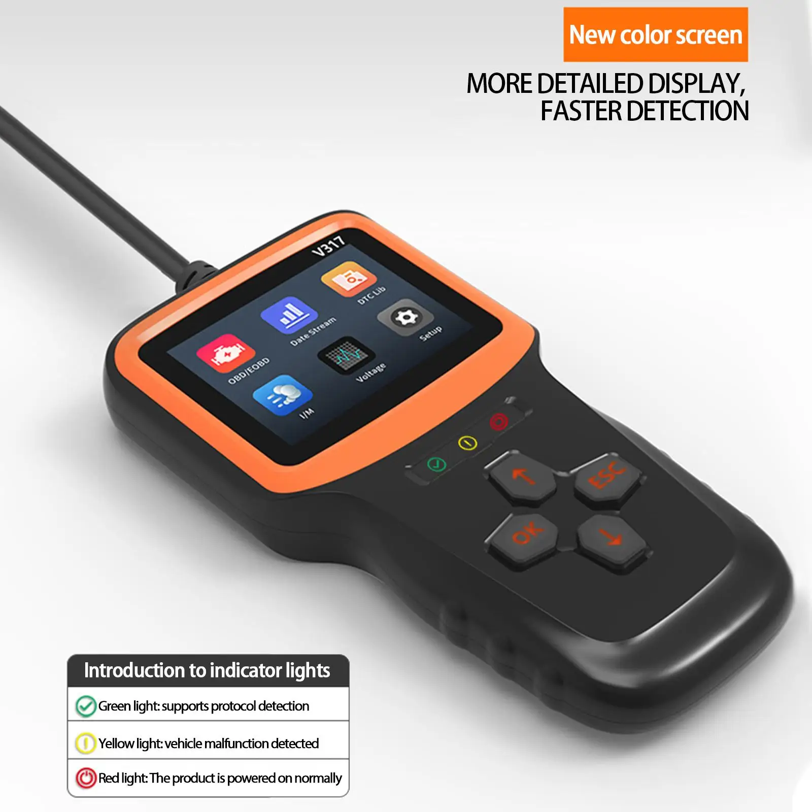 Сканер OBD2, считыватель кодов неисправностей двигателя автомобиля, чтение постоянного тока, четкость, поддержка 8 языков
Сканер OBD2, считыватель кодов неисправностей двигателя автомобиля, чтение постоянного тока, четкость, поддержка 8 языков