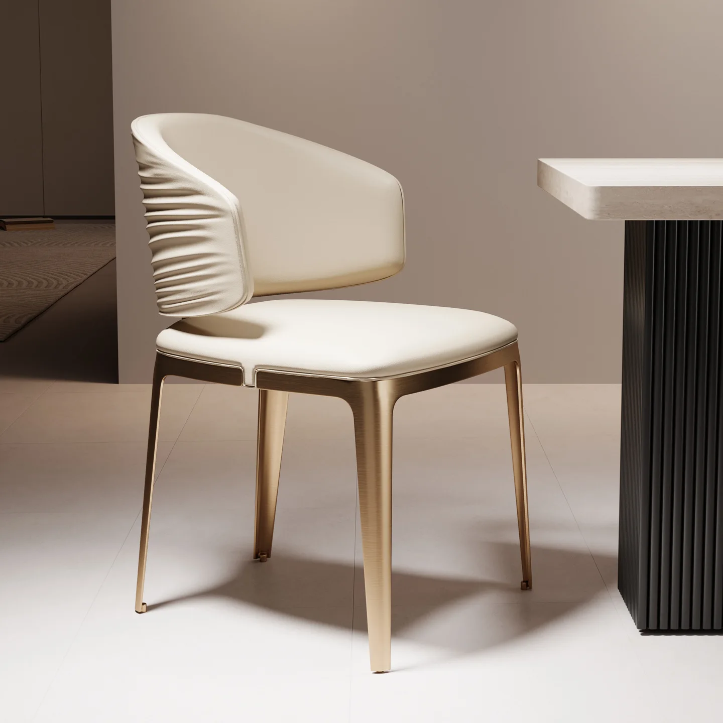 Italian light high-end new chair wavy pattern personalized backrest stainless steel restaurant villa large flat dining chair
Italian light high-end new chair wavy pattern personalized backrest stainless steel restaurant villa large flat dining chair
